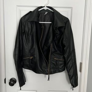 David’s bridal faux leather Til Death biker jacket